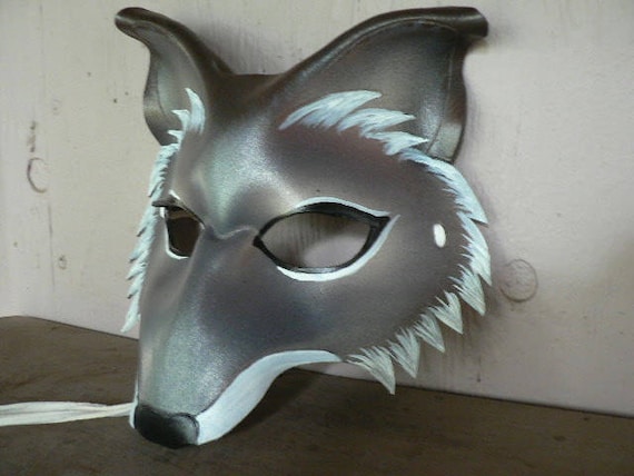 Coyote mask Mardi Gras animal mask leather animal totem | Etsy