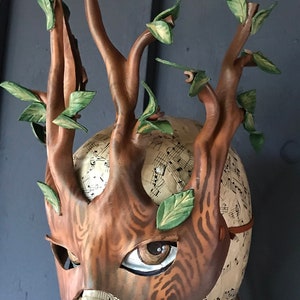 TREE MASK, Spring Dryad, Hama Driad, mother nature mask,cosplay Dr Who Tree of Cheem leather mask by Faerywhere