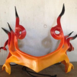 Fire headpiece, spikey firey crown, leather head piece by Faerywhere