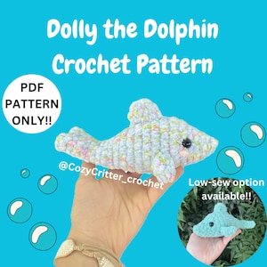 low-sew Dolphin crochet pattern (pdf pattern only)