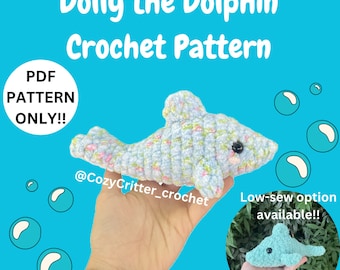 low-sew Dolphin crochet pattern (pdf pattern only)