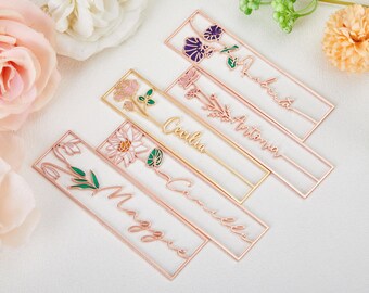 Custom Birth Flower Bookmark,Name Bookmark,Personalized Floral Bookmark for Women,Gifts for Reading Lovers,Book Lover Gift,Teacher Gifts