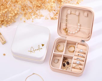 personalized jewelry box Custom Jewelry Boxes Bridesmaid Jewelry Box Travel Jewelry Case,Custom Name Jewelry box Bridesmaid Gifts For Her