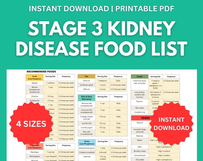 Stage 3 Kidney Disease Food List: Printable Kidney Disease Food List ...