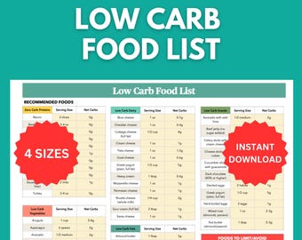 低炭水化物食品リスト：糖尿病血糖コントロールチャート（正味炭水化物量付き）（PDF）