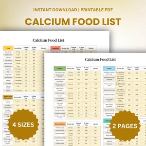 Liste d&#39;aliments contenant du calcium : tableau du régime alimentaire contre l&#39;ostéoporose et guide de référence avec valeurs quotidiennes (PDF)