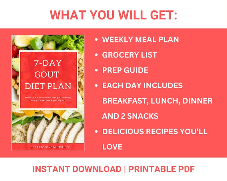 Gout Diet Plan: 7-day Gout Meal Plan With Low Purine Foods & Grocery ...