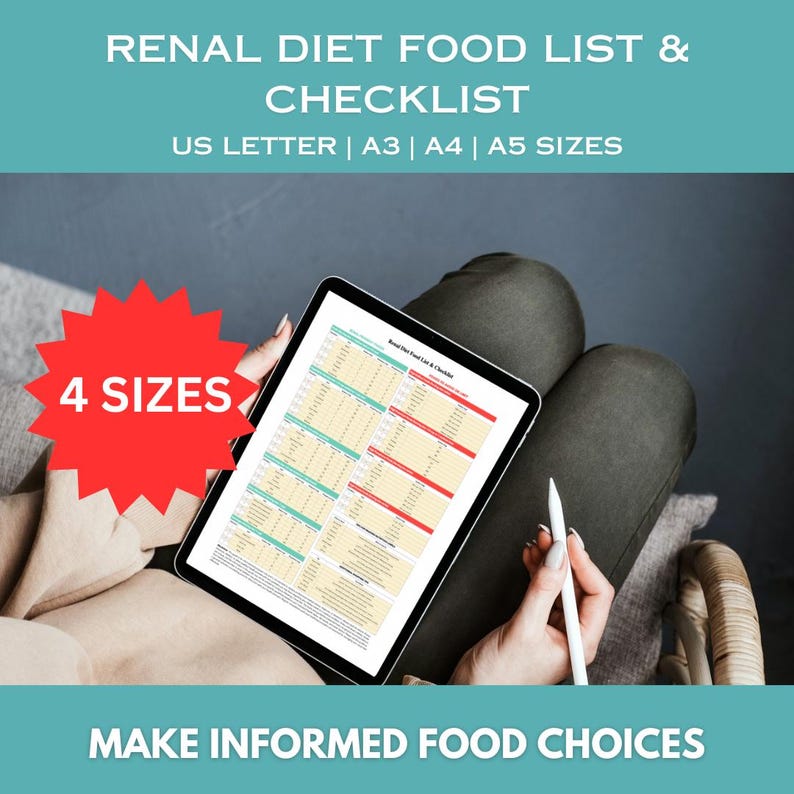 Renal Diet Food List &amp; Checklist: Printable Kidney Disease Food List With Kidney-friendly Foods ...