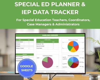 Special Ed Planner & IEP Data Tracker Spreadsheet | Google Sheets Template for Special Education Teachers