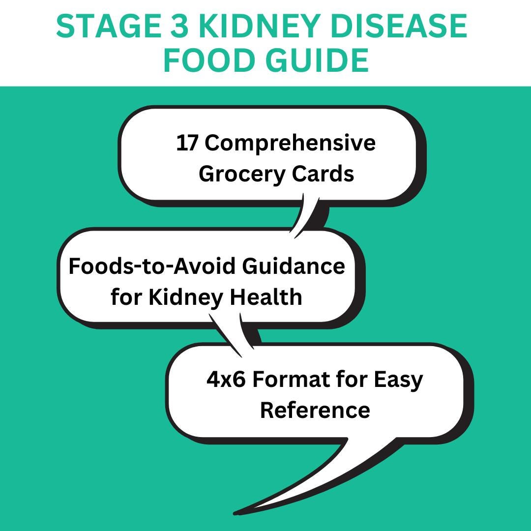 Stage 3 Kidney Disease Food List - Printable Grocery Shopping Cards ...