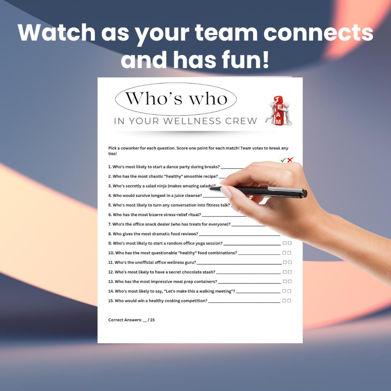 Team Building Games: Office Wellness Quiz for Staff Meetings ...