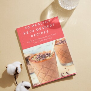 Light-colored background, 20 Healthy Keto Dessert Recipes cover.