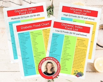 Diabetic Food List & Glycemic Index List - Printable Diabetic Food Chart, Guide for Healthy Eating and Blood Sugar Control