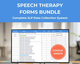 Speech Therapy Forms Bundle | 200+ Goals, Auto-Calculating Accuracy, Visual Progress Charts | Editable Google Sheets Templates