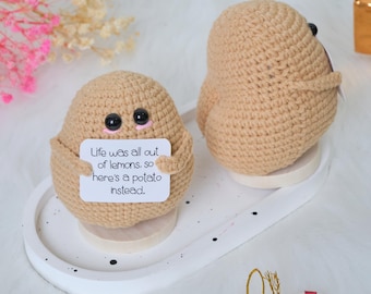 Crochet Potato With A Butt, Amigurumi Potatoes, Emotional Support Gift, Positive Gift Toy for Friends, Crochet Potato Gift