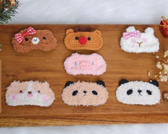 Crochet Animal Hair Clip Set, Cute Amigurumi Hairpin for Girls, Handmade Toddler Hair Accessory, Kids Hair Accessory, Cartoon Barrette