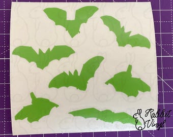 7 Vinyl Decal Bats for Trunk or Treat - Halloween animal theme for car, truck, van, camper, mirror and crafts