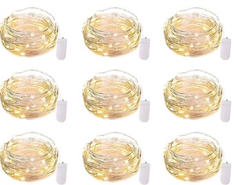 Brightown 12 Pack LED Fairy Lights Battery Operated String Lights - 7ft 20LED Waterproof Silver Wire Firefly Starry Moon Lights