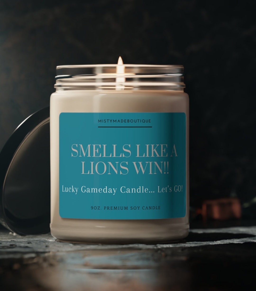 Detroit Lions Win Candle, Detroit Lucky Game Day Candle Soy Candle