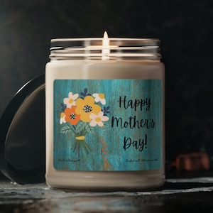 Happy Mother&#39;s Day scented soy wax candle, Gifted candle, Gift for mum mummy mama First Mother&#39;s Day 1st, gift for mom, nana mama ca ndles