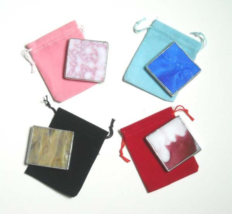 Green Streaky Stained Glass Pocket Mirror Etsy