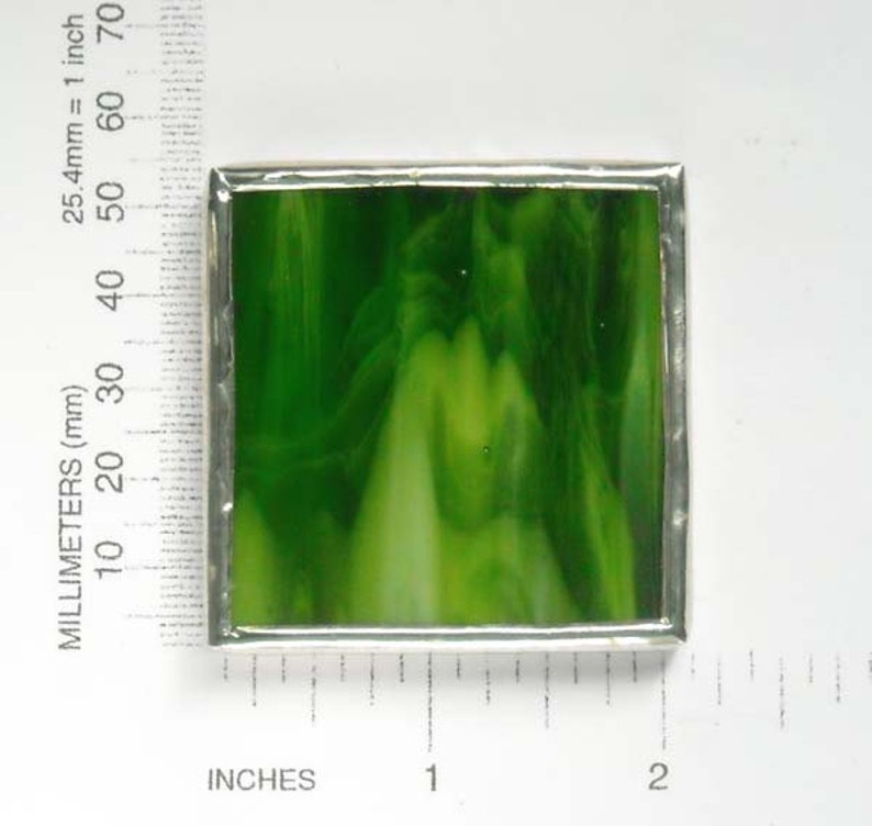 Green Streaky Stained Glass Pocket Mirror Etsy