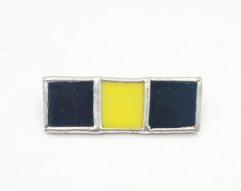 Black And Yellow Stained Glass Brooch