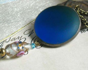 Colar Vitral Fosco Azul
