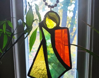 Stained Glass Suncatcher/Car Angel 13