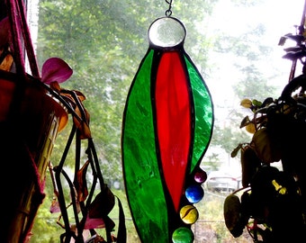 Stained Glass Sun Catcher With Glass Jewels