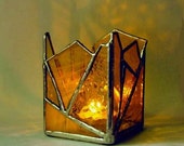 Yellow Stained Glass Candle Holder