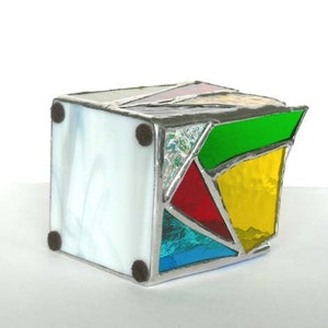 Multi-Colored Stained Glass Candle Holder image 5