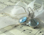 Light Blue Glass Jewel Earrings