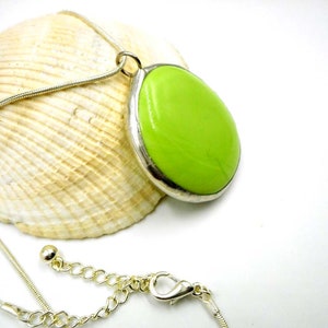 Lime Green Glass Jewel Pendant