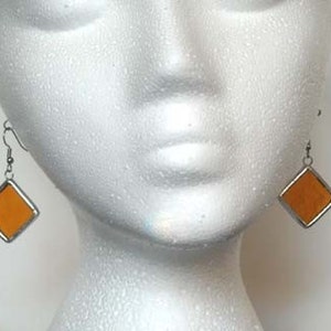 Amber Stained Glass Earrings image 3