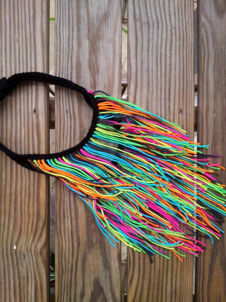 Fringe NecklaceTassel Necklace Neon Glow Necklace Etsy