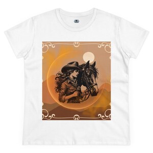 Camiseta de algodón de peso medio para mujer
