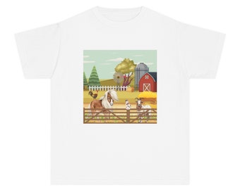 Camiseta juvenil de peso medio "Barnyard Friends" de The Farmhouse Ruby