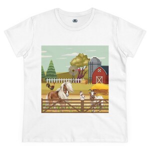 Camiseta de algodón de peso medio para mujer
