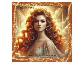 Whimsical 'My Fiery One' Face Towel - Radiate Your Inner Light Art Towel - Golden Curls Celestial Design - Enchanting Home Decor