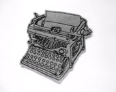 Gray Typewriter patch - iron on patch - embroidered patch - patch - patches - jeans patch - vintage typewriter - typewriter applique