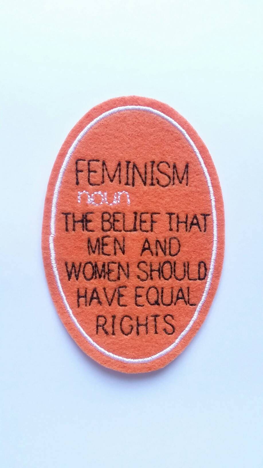 Feminism iron on felt patch dictionary embroidered applique Etsy
