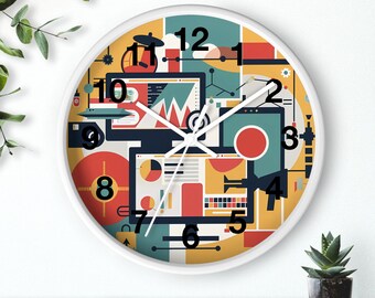 Icônes de marketing numérique minimalistes dans l'abstrait Horloge