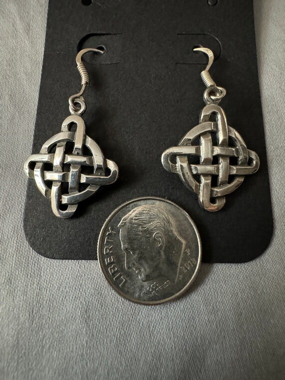 Sterling Silver Celtic Weave dangle earrings - image 2