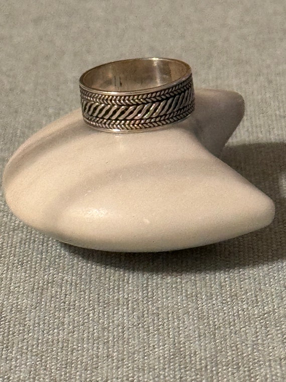 Sterling Silver size 6 3/4 solid eternity design … - image 1