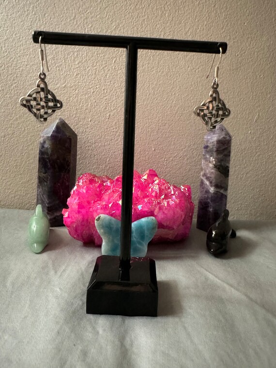 Sterling Silver Celtic Weave dangle earrings - image 3