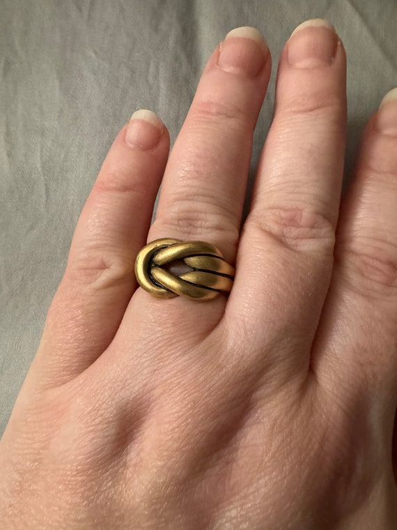 Size 8 Matte Goldtone filled Love Knot ring by Pre