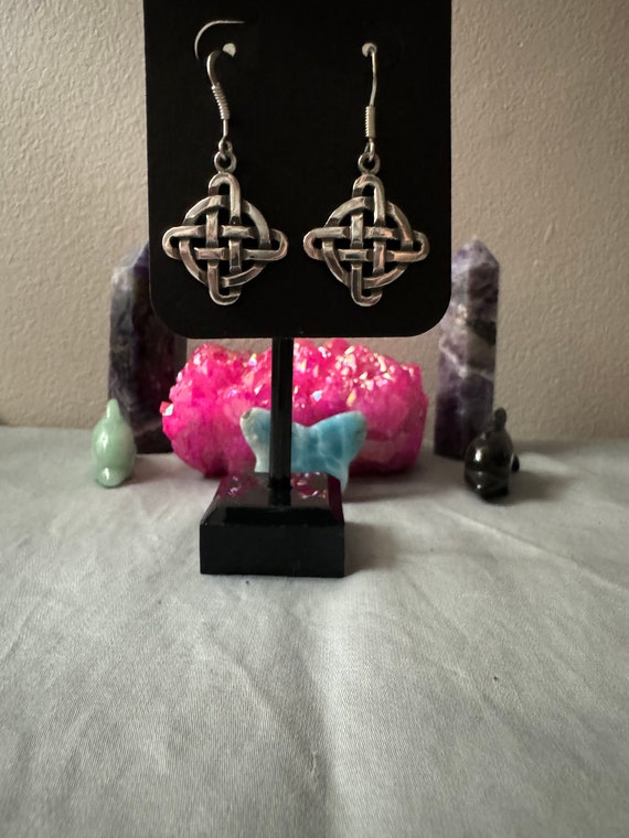 Sterling Silver Celtic Weave dangle earrings - image 4
