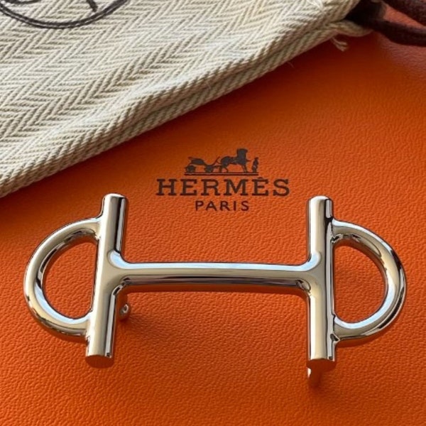 Vintage Hermes 24mm Silver Polished Gamma H Belt Buckle Boucle Schnalle Fibbia Hebilla Cinturon Cintura Gürtel Cinta Ceinture