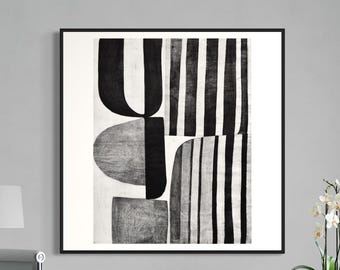 Abstract Geometric Print, Mid-Century Modern Wall Art (Digital Download)